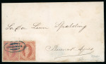 Stamp of Argentina » General issues 1865 Rivadavia two 5c cover tied blue Concordia