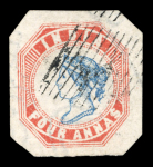 Stamp of India » 1854 Lithographs 1854 4a Red and Blue head Die III and Frame Die II