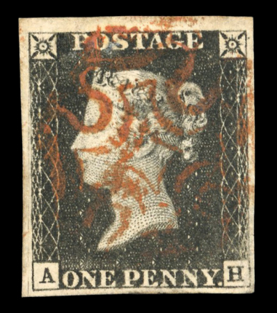 Stamp of Great Britain » 1840 1d Black and 1d Red plates 1a to 11 GB 1840 1d black pl.1b AH with good to large margins, used