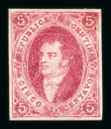 Stamp of Argentina » General issues 1865 Rivadavia 1867 No Wmk imperf 5c and 15c unused