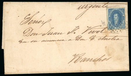 Stamp of Argentina » General issues 1865 Rivadavia 15c wmk cover to Ranchos