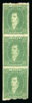 Stamp of Argentina » General issues 1865 Rivadavia 10c green in vertical strip of three unused