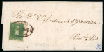 Stamp of Argentina » General issues 1865 Rivadavia 10c green thick paper on cover