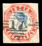 Stamp of India » 1854 Lithographs 1854 4a blue and red Head Die III and Frame Die II
