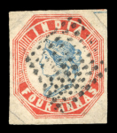 Stamp of India » 1854 Lithographs 1854 4a Blue and red Head ie III and Frame die II Fourth