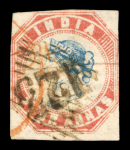 Stamp of India » 1854 Lithographs 1854 Three 4a singles ( two Second printing Head Die