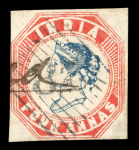 Stamp of India » 1854 Lithographs 1854 Three 4a singles ( two Second printing Head Die