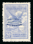Stamp of Argentina » Airmails / Air Post Argentina airmails 1930 Zeppelin inverted ovpts