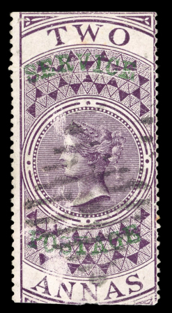 Stamp of India » Collections, Lots etc. 1866 Trio of 2a purple (SGO15), 2a Purple (SGO16) and