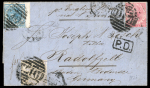Stamp of Malaysia » Straits Settlements 1871-1900s, group of five covers/cards incl. 1871 entire from Penang to Baden with 4c, 6c and 12c