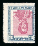 Stamp of Argentina » General issues 1916-20 Jose de San Martin 20p inverted centre