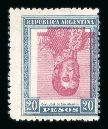 Stamp of Argentina » General issues 1916-20 Jose de San Martin 20p inverted centre