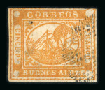 Stamp of Argentina » Cordoba Buenos Aires 1858 5p yellow-ochre used