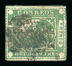 Stamp of Argentina » Buenos Aires Buenos Aires 1858 3p green