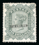 Stamp of Great Britain » 1855-1900 Surface Printed » 1867-83 High Values 1867-83 Anchor 10/- grey-green on blued paper mint,