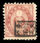 Stamp of Japan Japan 1871-1908, mint & used collection on 8 pages with cancellation interest
