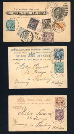 Stamp of India » China Expeditionary Force  India C.E.F. 1900-01 group incl. three cards