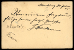 Stamp of China » Chinese Empire (1878-1949) » 1897-1911 Imperial Post 1905 (Jun 39) 1c stationery card from Nanking to Germany, uprated with 1/2c CIP tied by Nanking cds, underpaid