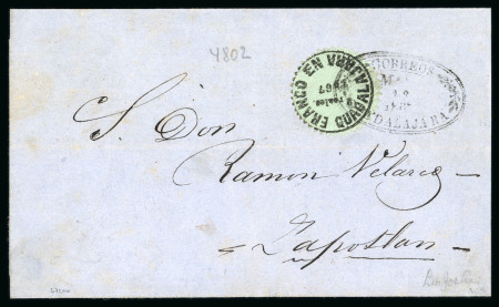 Stamp of Mexico » Guadalajara Mexico Guadalajara 1867 cover