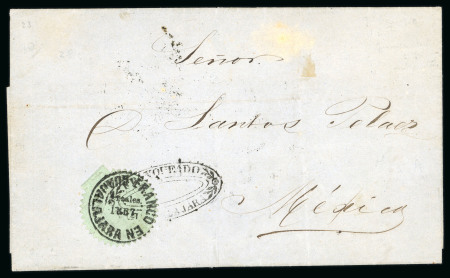 Stamp of Mexico » Guadalajara Mexico Guadalajara 1867 cover