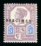 Stamp of Great Britain » 1855-1900 Surface Printed » 1887-1900 Jubilee Issue & 1891 £1 Green 1887-92 Jubilee 5d dull purple and blue Die II mint