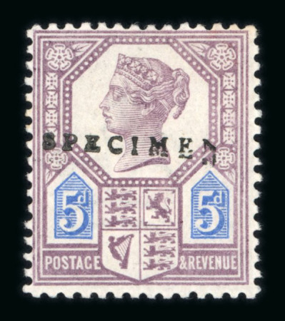 Stamp of Great Britain » 1855-1900 Surface Printed » 1887-1900 Jubilee Issue & 1891 £1 Green 1887-92 Jubilee 5d dull purple and blue Die II mint