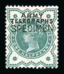 Stamp of Great Britain » Telegraphs GB 1899 Army Telegraph 1/2d blue-green "SPECIMEN" type 16 overprint