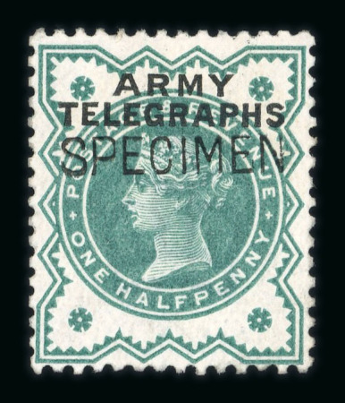 Stamp of Great Britain » Telegraphs GB 1899 Army Telegraph 1/2d blue-green "SPECIMEN" type 16 overprint