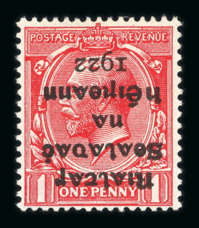 Stamp of Ireland » 1922 (Feb) Dollard Overprints (T1-T14) 1922 Dollard 1d scarlet mint (merest trace of a mount)