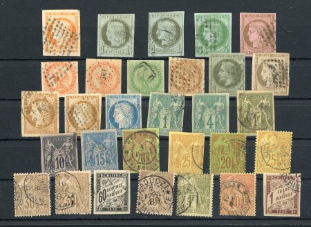 Stamp of Colonies françaises » Colonies Générales 1859-1880, petite collection de trente classiques majorité