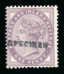 Stamp of Great Britain » 1855-1900 Surface Printed » 1880-81 Provisional Issue and 1881 1d Lilac 1880-92 group of five mint issues each with double