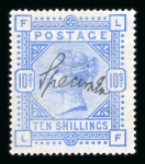 Stamp of Great Britain » 1855-1900 Surface Printed » 1883-84 & 1888 High Values 1883-84 10/- ultramarine on blued paper mint large