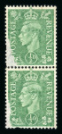 Stamp of Great Britain » King George VI 1941-42 2d pale orange in strikingly misperforated