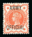 Stamp of Great Britain » Officials Army Official: 1896-1901 1/2d vermilion and 1d lilac