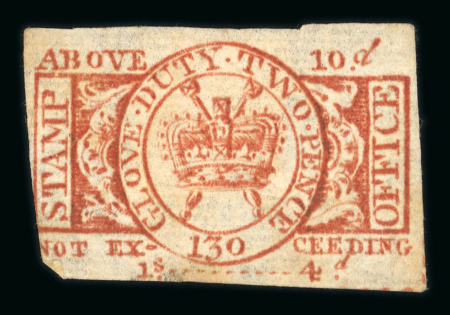 Stamp of Great Britain » Revenues 1785-94 Glove Duty 2d red and 3d blue, with faults
