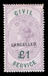 Stamp of Great Britain » Revenues 1881-1901 Revenue Stamps group of 11 mint on page,