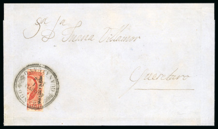 Stamp of Mexico » 1856-61 "Hidalgo" Issues 1856 Hidalgo 1st issue 4r bisect