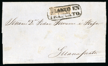 Stamp of Mexico » 1856-61 "Hidalgo" Issues 1861Hidalgo 2r bisect cover