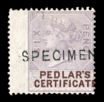 Stamp of Great Britain » Revenues 1868-97 Revenue Stamps neatly written up on 4 pages,