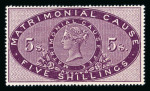 Stamp of Great Britain » Revenues 1858 Matrimonial Cause 5/- purple mint n.h. optd. SPECIMEN,