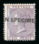 Stamp of Great Britain » 1855-1900 Surface Printed » 1855-57 No Corner Letters 1857 Emblems 6d lilac on azure paper mint large part