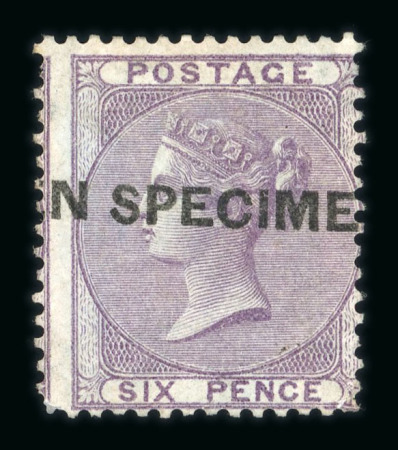 Stamp of Great Britain » 1855-1900 Surface Printed » 1855-57 No Corner Letters 1857 Emblems 6d lilac on azure paper mint large part