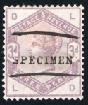 Stamp of Great Britain » Collections Specimens: 1857-83 unusual group of seven QV issues optd. SPECIMEN