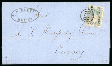 Stamp of Mexico » 1868 "Full Face" Hidalgo Issues 1868 Full Face Hidalgo Mexico district overprints postal history