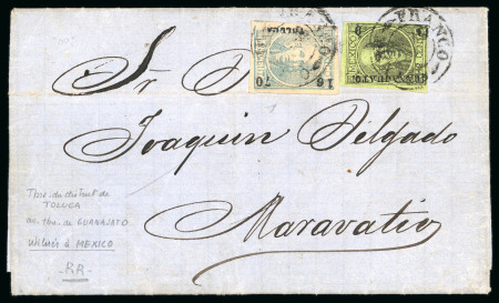 Stamp of Mexico » 1868 "Full Face" Hidalgo Issues 1868 Full Face Hidalgo mixed district overprints