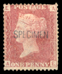 Stamp of Great Britain » Collections 1841-83 small group of seven mint on a page each optd. SPECIMEN, the Crown Colonies types