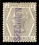 Stamp of Great Britain » Collections 1841-83 small group of seven mint on a page each optd. SPECIMEN, the Crown Colonies types