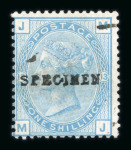Stamp of Great Britain » 1855-1900 Surface Printed » 1873-80 Large Coloured Corner Letters 1873-80 Fugitive Ink Trial 1/- pl.13 in blue-green
