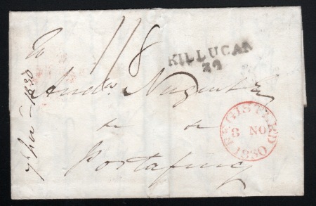 Stamp of Ireland » Pre-Stamp Postal History » Unified Post Period - 1827-1839 1830 (8.11) Folded mourning entire from Killucan to