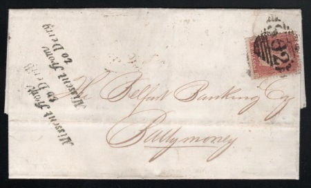 Stamp of Ireland » Postal History (Arranged alphabetically by County) Derry: 1857 (11.12) Folded entire from Newtownlimavady
